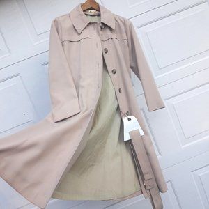 Vintage Trenchcoat Long Belted Classic Khaki Beige